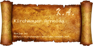 Kirchmayer Arnolda névjegykártya